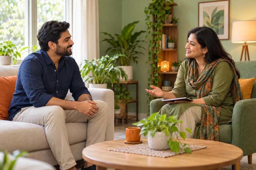 Illustration of a supportive welcome at counselling